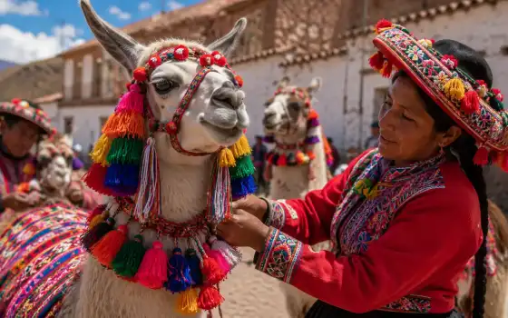 Why Do Peruvians Decorate Llamas So Colorfully?